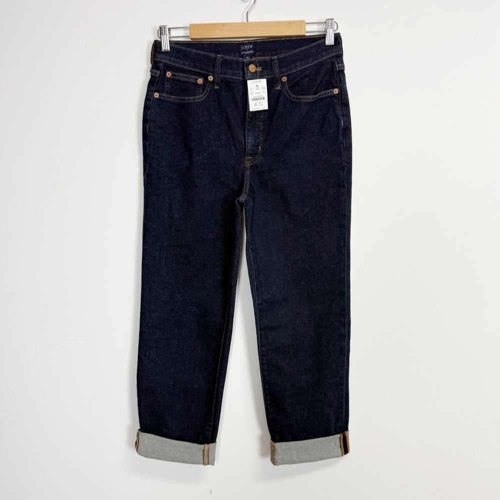 J Crew Stovepipe Jeans Womens 27 Dark Wash High Rise Stretch Denim